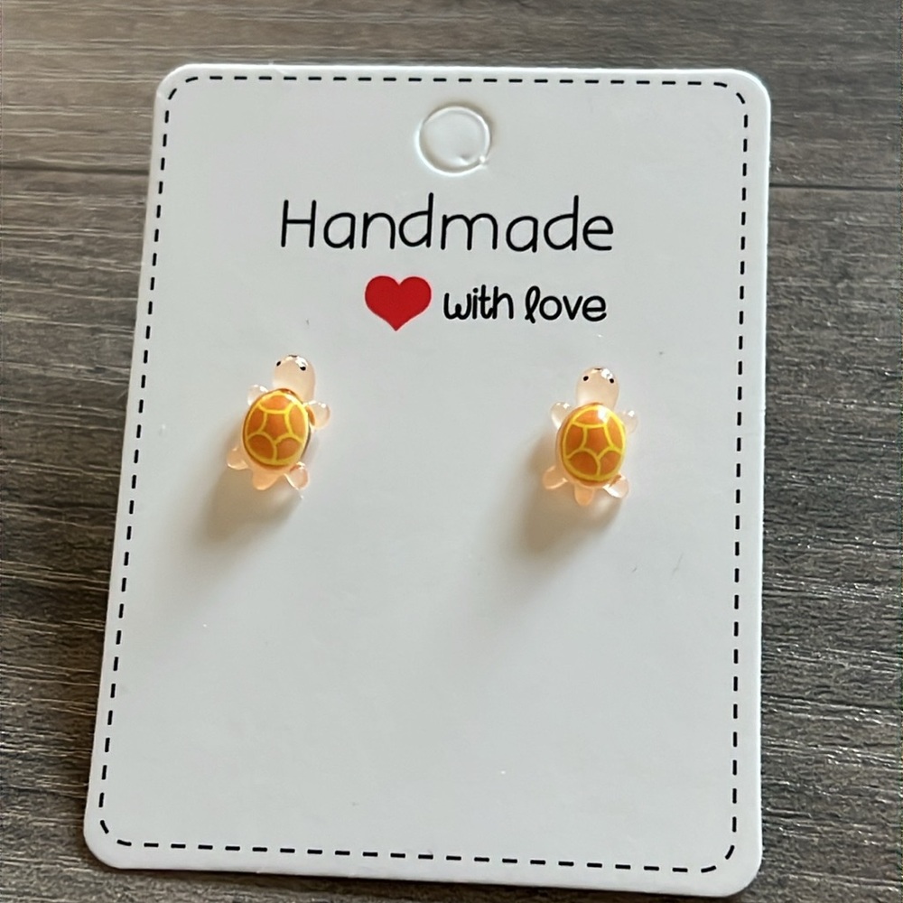 Handmade turtle earrings